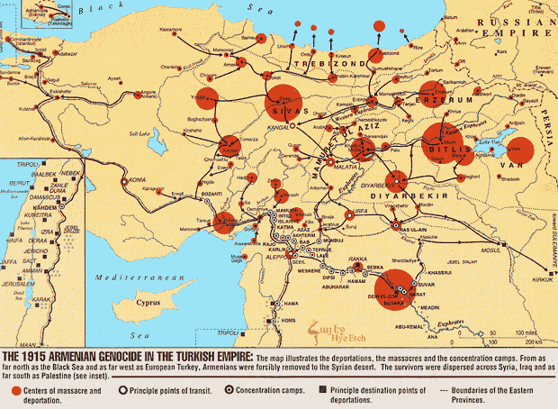 Карта армении 1915 года