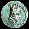 Coin of 40 B.C. with King Artavazd